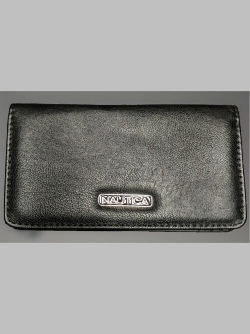 Nautica Seaside Slim Wallet RFID Blocking Credit Card Holder Coin Purse Black